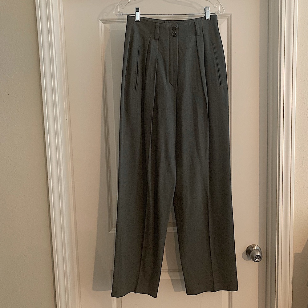 Escada Gray Wide-Leg Trousers